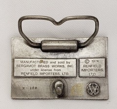 VTG Martini & Rossi Vermouth Alcohol Liquor Advertising Pewter Belt Buckle 1974