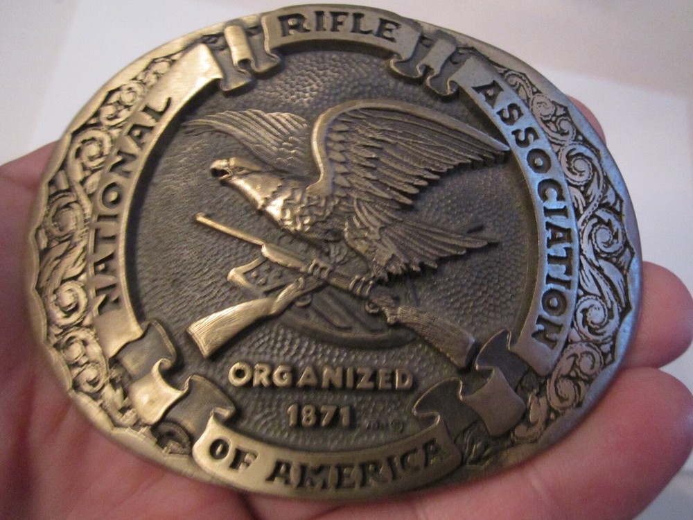NATIONAL RIFLE ASSOCIATION OF AMERICA BELT BUCKLE SOLID BRASS GW-18