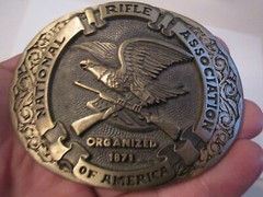 NATIONAL RIFLE ASSOCIATION OF AMERICA BELT BUCKLE SOLID BRASS GW-18