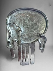 Skull With Iron Cross Belt Buckle Hebilla De Calavera Con Cruz