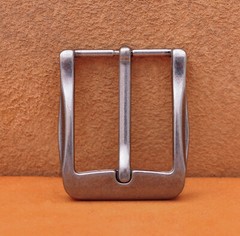 40mm Antique Silver Casual Men Pin Waist Leather Single Prong Clips Belt Buckle