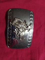 Bucking Bronco Belt Buckle horse silver color