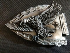 ✖ WESTERN Steer ARROW HEAD Antique Silver color Cowboy Rodeo Style ✖ Belt Buckle