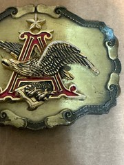 Used Iconic Anheuser Busch Flying Eagle Logo Belt Buckle. Raintree Buckles