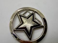 Famous Stars & Straps Five Point Star Logo See-Trough Silver Color Belt Buckle