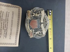 Vtg American Bicentennial Limited Edition Belt Buckle USA Patriotic Buckle Co