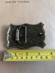 New Ancient Gold Patina Western Cowboy Belt Buckle Symmetrical Bull Head Buckle