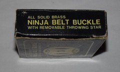 Vintage 1970s Ninja Star (removable) Solid Brass Belt Buckle