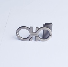 Salvatore Ferragamo gunmetal grey Gancin Belt Buckle for 34-35mm leather belt