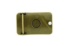 Tiger Head Rectangle Solid Brass Metal Belt Buckle