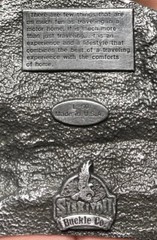 RV motorhome car travel BELT BUCKLE 1987 siskiyou metal western trip road huntin