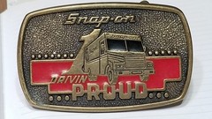 Vintage 1989 BTS Snap-On Truck Drivin Proud Belt Buckle H2