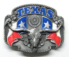 Siskiyou Republic of Texas Flag Longhorn Belt Buckle Lone Star State 1995