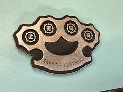 Empire Clothing Knuckles Cut Out Belt Buckle Company Advertising Promo