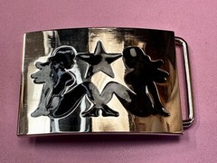 Double Mudflap Girls Belt Buckle Biker Tattoo Trucker Country Cowboy Motorcycle