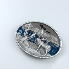 New Original Vintage Deer Wild Life Western Oval Belt Buckle