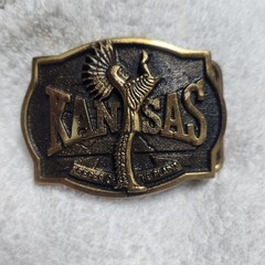 Kansas Keeper of the Plains Belt Buckle Bergamot Brass Works BB-0067 Vintage