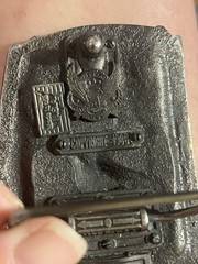 Ironworker Construction 3D Figural Western Belt Buckle Silver/Blue 1819