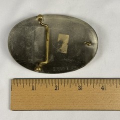Vintage Style Initial O Belt Buckle Gold Tone Brown Enamel Monogram