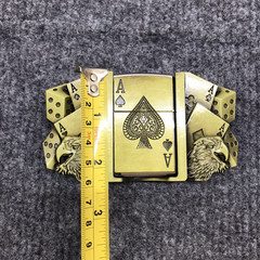 Antique Brushed Eagle Poker Belt Buckle with Lighter, Stock in US
