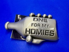 One For My Homies Bottle Novelty Cutout Silver Moon Belt Buckle New With Tags