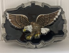Vintage 1983 Great American Buckle Co. Pure Pewter Bald Eagle Belt Buckle
