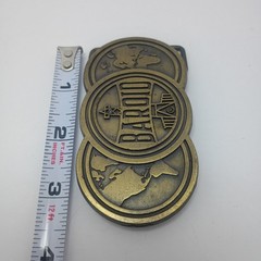 Retro 1980s Baroid Belt Buckle Brass Colored Collectable Advertisement Industry