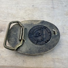 Vtg Utah 1896 State Seal Belt Buckle First Security Corp Collection Brass