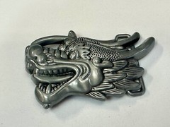 Chinese Dragon Head Strength, Wisdom, Protection Buckle Rage Belt Buckle