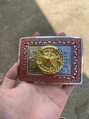 Western Buckle Silver Gold Red Texas Lone Star Cowboy Fit 2 » Hebillas Vaqueras