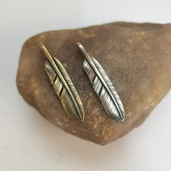 40*8mm Feather Charm Unique Pendants Jewelry Necklace DIY #SALES lot