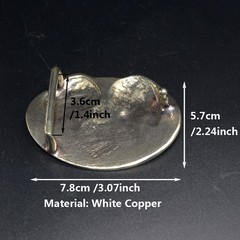 White Copper Skull Heart Design Gothic Men&rsquo;s Belt Buckle (Belt Not Included)