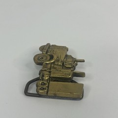 Vintage 70s SEMI TRUCK Cut Out TRUCKER Trucking Solid Brass Belt Buckle BBB
