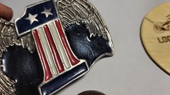 Vintage Harley Davidson #1 Wing Belt Buckle Panhead Pin Brass AMF Chopper Vest