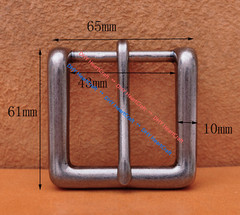 Quality Heavy Sturdy Antique Square Prong Single Pin Buckle For 43mm Belt strap
