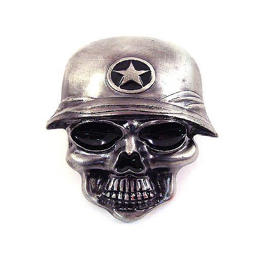 Famous Star Troop Military Soldier Skull Skeleton Hip Hop Pewter Belt Buckle