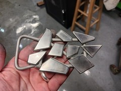 Abstract fragmented stainless steel belt buckle. Handmade RT ARTISAN WORKS