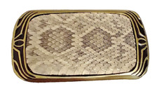 Real Eastern Rattlesnake Snakeskin Insert Belt Buckle made in USA