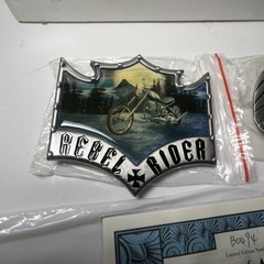 Biker Ride Hard Pewter Belt Buckle Set – Iron Eagle & Rebel Rider COA Motorcycle
