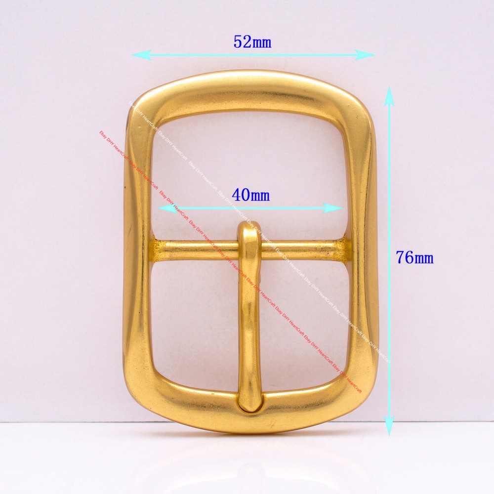 CLASSIC SOLID BRASS ROUND CENTER BAR LEATHERCRAFT BELT BUCKLE REPLACEMENT 40MM