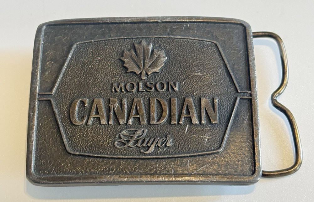 Bergamot Brass Works Vintage 1977 MOLSON Canadian Lager Beer Belt Buckle