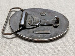 1970s vintage BUFFALO NICKEL belt buckle BRONZE heavy brass WESTERN cowboy