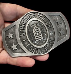 Pacific Brass And Buckle Sergeants Major Association Pewter Belt Buckle LE # 704