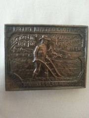 Levi Strauss Belt Buckle Bergamot Brass Works Farmers Mechanics and Miners 1976