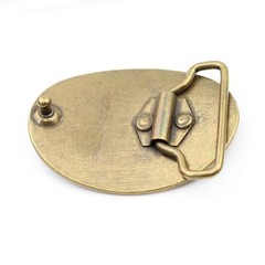 Industrial Style Oval Belt Buckle – Striking Texture for Leather Belts