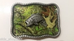 CAMO FISH FISHING camouflage BELT BUCKLES metal western fishing bass * US SELLER