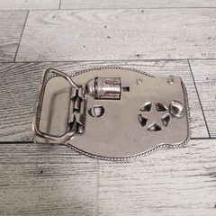 Western Gun Revolver Spinning Chamber Rodeo Cowboy Belt Buckle