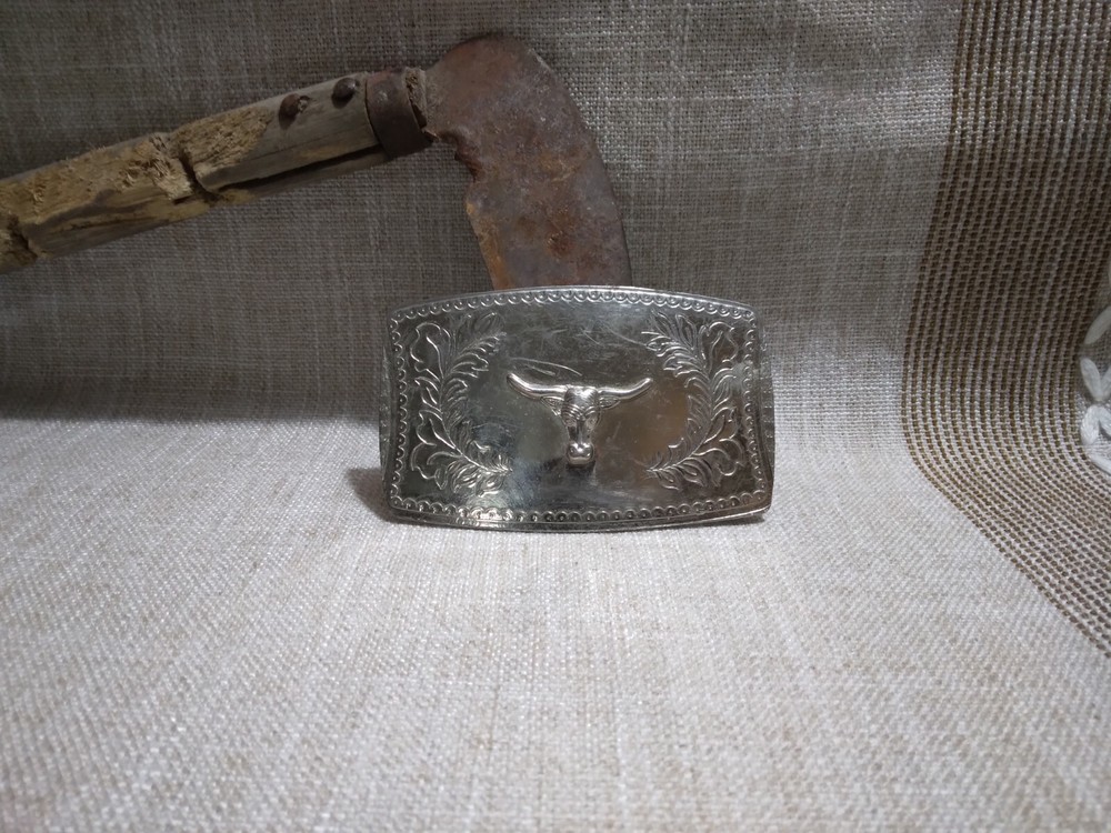 Vintage, Bull Belt Buckle, 3 inches x 2 inches