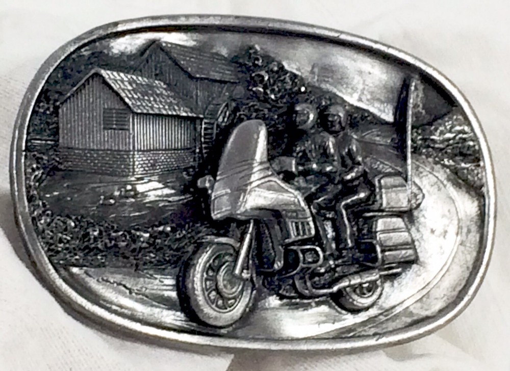 Vtg 1984 Bergamot Brass Works BIKER MOTORCYCLE Belt Buckle Man Women Mill USA