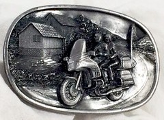 Vtg 1984 Bergamot Brass Works BIKER MOTORCYCLE Belt Buckle Man Women Mill USA